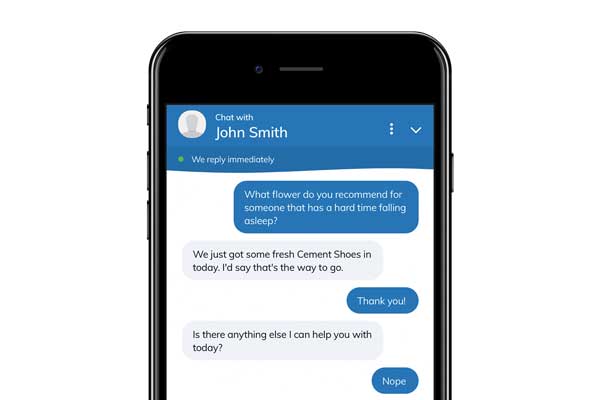 live chat conversation in Hyve