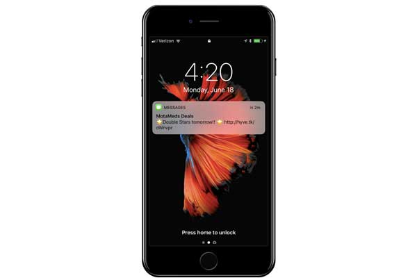 sms message sent from Hyve