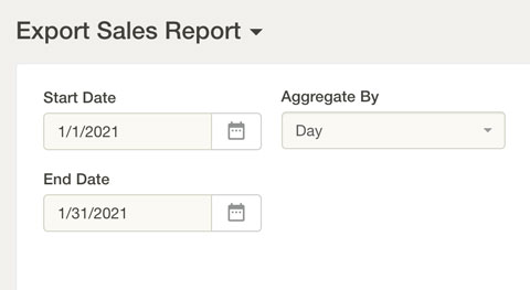 export sales report in Hyve